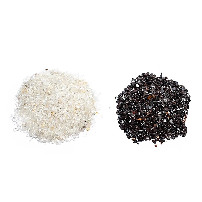 Mineral charging and cleansing set (clear quartz and hematite)