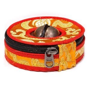 Estuche para Tingsha - Naranja/Rojo 9 cm