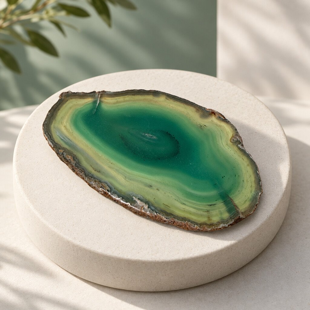 Placa de ágata verde / teñida 9 cm 39g, vista 2