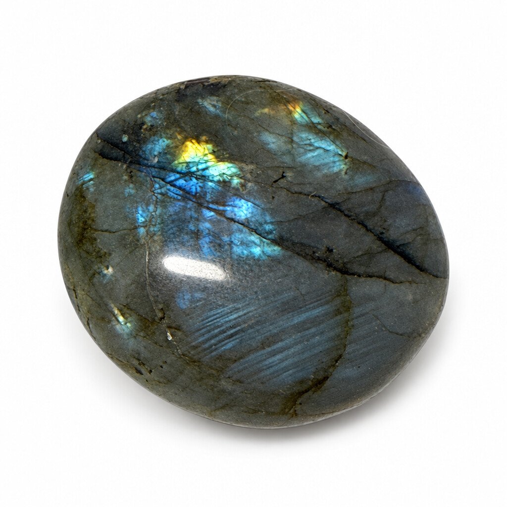 Plokščias poliruotas labradoritas, Ekstra kokybė ~4 cm 40g, vaizdas 3